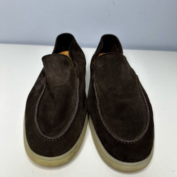 SuitSupply Dark Brown Italian Calf Suede Slip-On Loafers Shoes Sz 12 / 45 - Picture 5 of 10